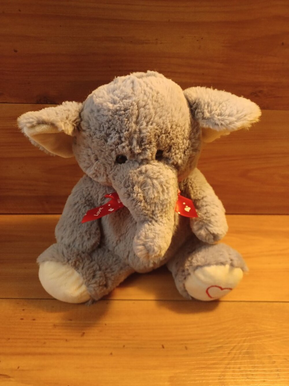 Loblaws Plush Grey Heart Bowtie Elephant